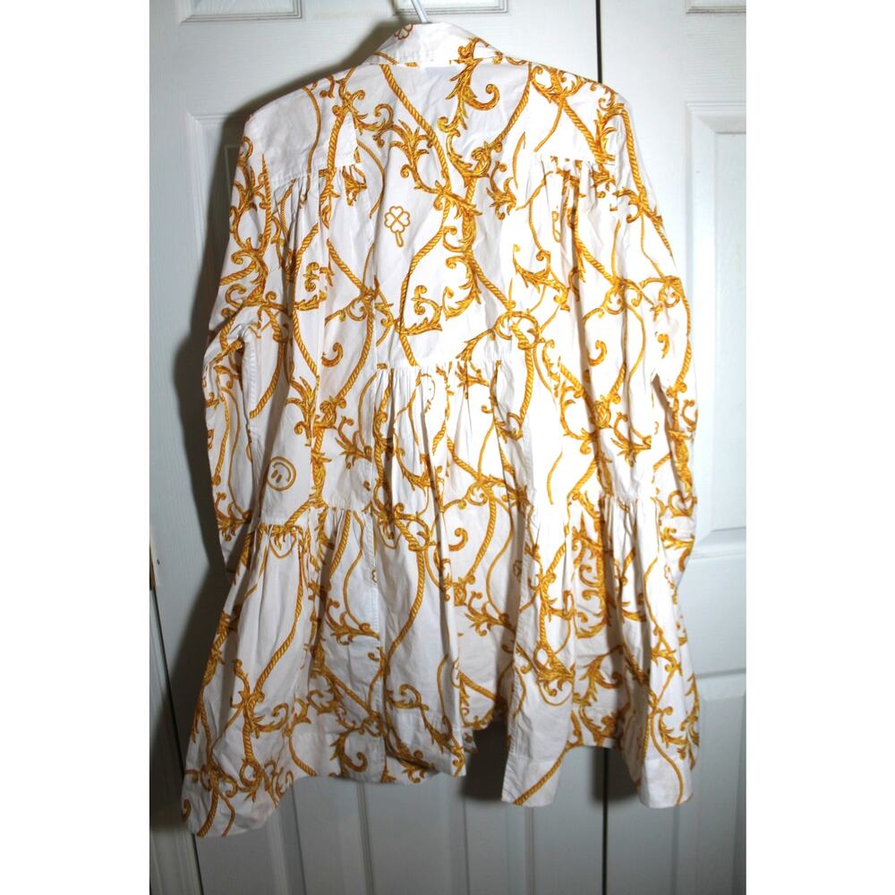 Ganni Rope Print Gathered Mini Shirt Dress sz 34 EU / 2 US - Picture 3 of 4